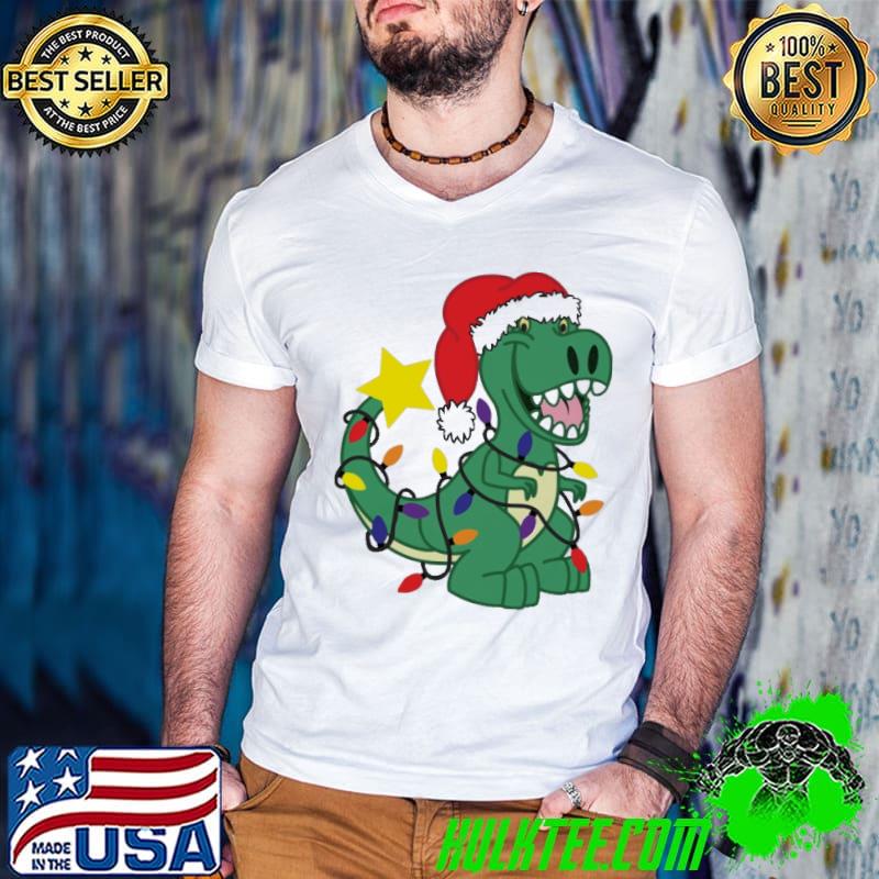 Top Dinosaur Noel Light Christmas Shirt