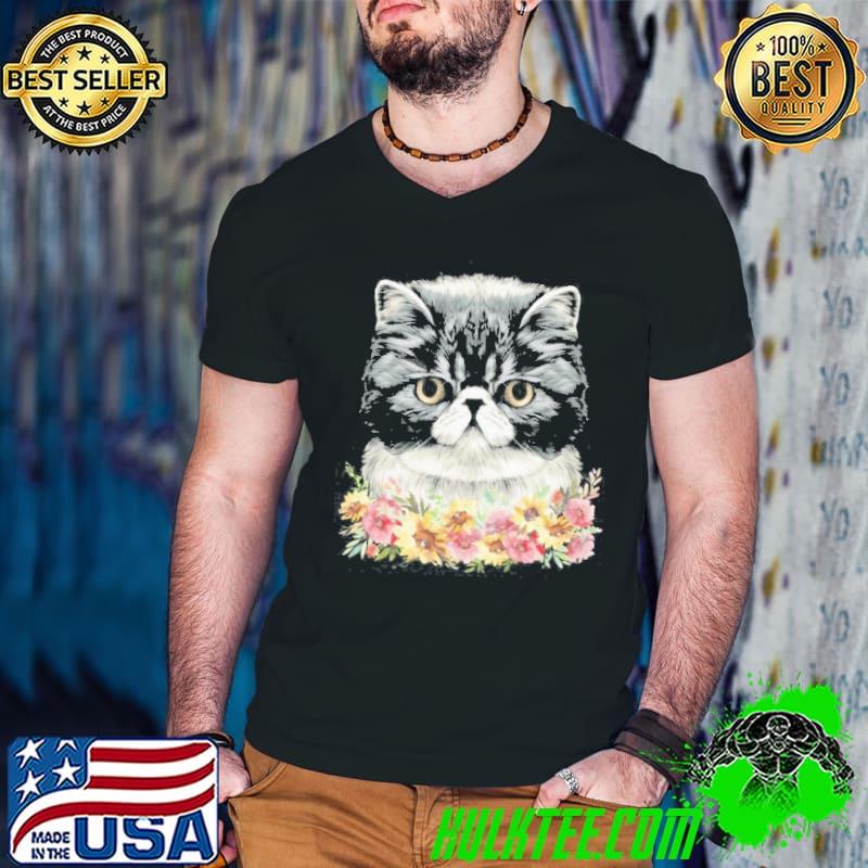 Top Exotic Shorthair Cat Floral Shirt