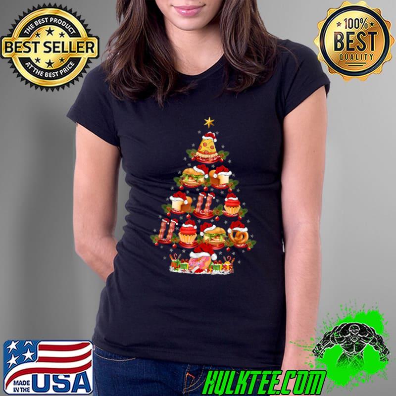 Top fast Food Lover Xmas Lighting Santa Fast Food Christmas Tree T-Shirt Ladies Tee Top fast Food Lover Xmas Lighting Santa Fast Food Christmas Tree T-Shirt Ladies Tee