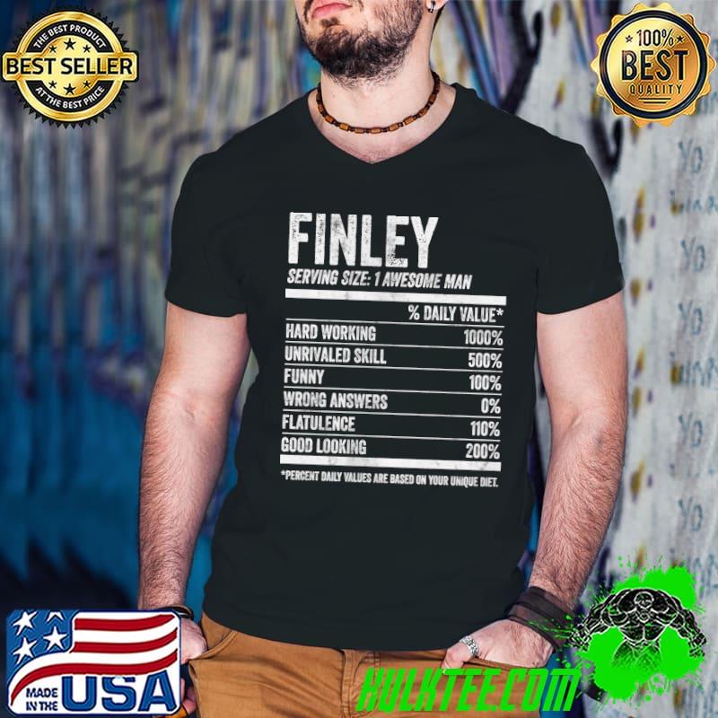 Top finley Nutrition Personalized Serving Size 1 Awesome Man T-Shirt