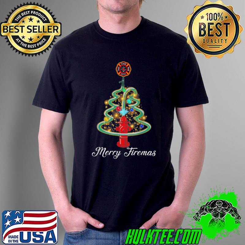 Top firefighter Xmas Lighting Santa Firefighter Christmas Tree T-Shirt Unisex Top firefighter Xmas Lighting Santa Firefighter Christmas Tree T-Shirt Unisex