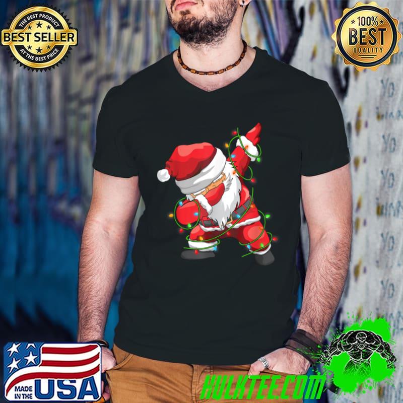 Top Funny Xmas Lighting Dabbing Santa Christmas T Shirt