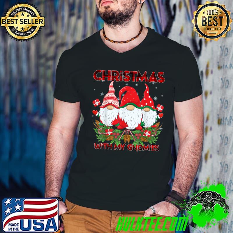 Top Gnome Family Xmas Santa Christmas Buffalo Red Plaid T-Shirt Guys V Neck Top Gnome Family Xmas Santa Christmas Buffalo Red Plaid T-Shirt Guys V Neck