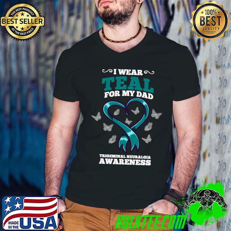 Top i Wear Teal For My Dad Trigeminal Neuralgia Awareness T-s Guys V Neck Top i Wear Teal For My Dad Trigeminal Neuralgia Awareness T-s Guys V Neck