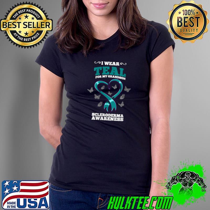Top i Wear Teal For My Grandson Scleroderma Awareness T-s Ladies Tee Top i Wear Teal For My Grandson Scleroderma Awareness T-s Ladies Tee