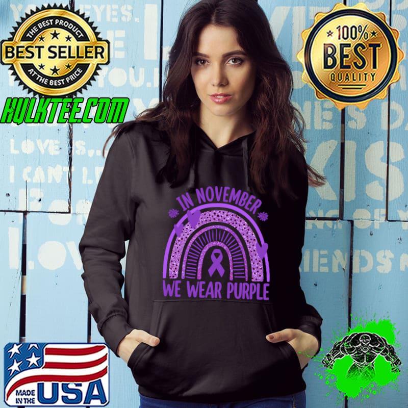 Top in November We Wear Purple Rainbow Prematurity Awareness T-shirt
