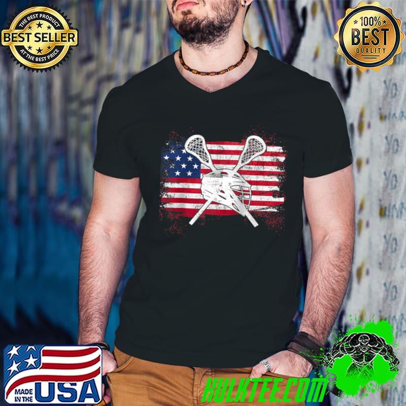 Top lacrosse American Flag LaX Helmet Sticks 4th Of July T-s Guys V Neck Top lacrosse American Flag LaX Helmet Sticks 4th Of July T-s Guys V Neck