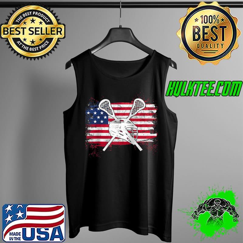 Top lacrosse American Flag LaX Helmet Sticks 4th Of July T-s Tank Top Top lacrosse American Flag LaX Helmet Sticks 4th Of July T-s Tank Top