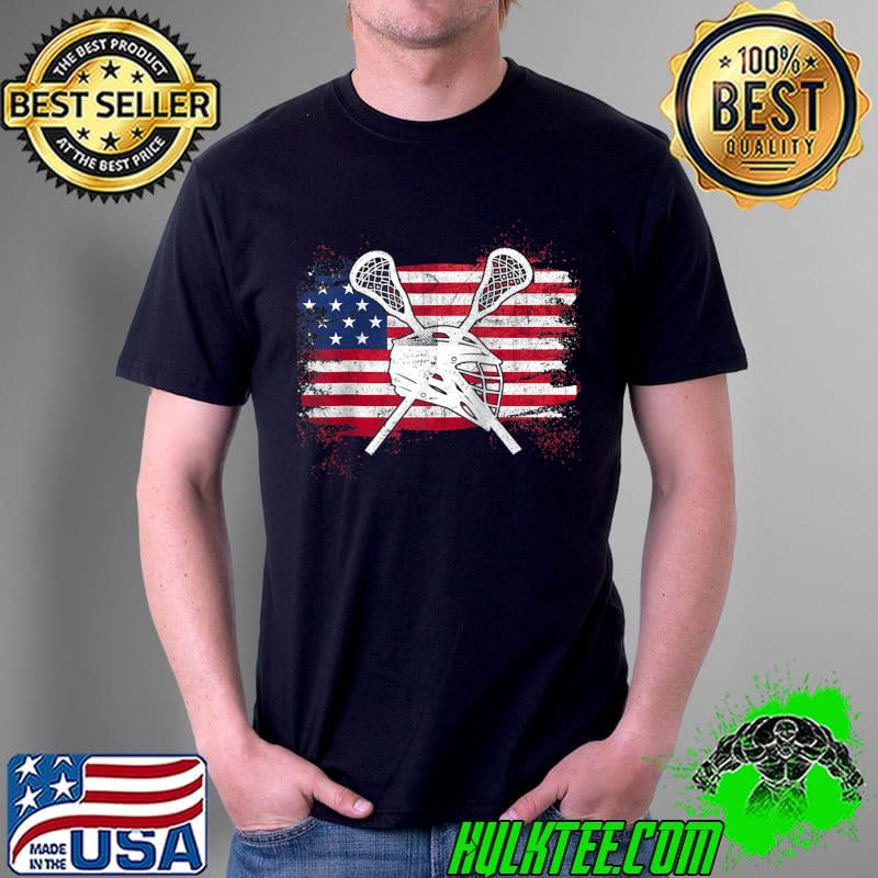 Top lacrosse American Flag LaX Helmet Sticks 4th Of July T-s Unisex Top lacrosse American Flag LaX Helmet Sticks 4th Of July T-s Unisex