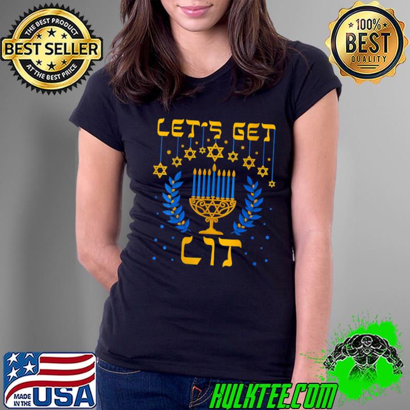 Top Let's Get Lit Hanukkah Jew Menorah Jewish Chanukkah T-Shirt Ladies Tee Top Let's Get Lit Hanukkah Jew Menorah Jewish Chanukkah T-Shirt Ladies Tee