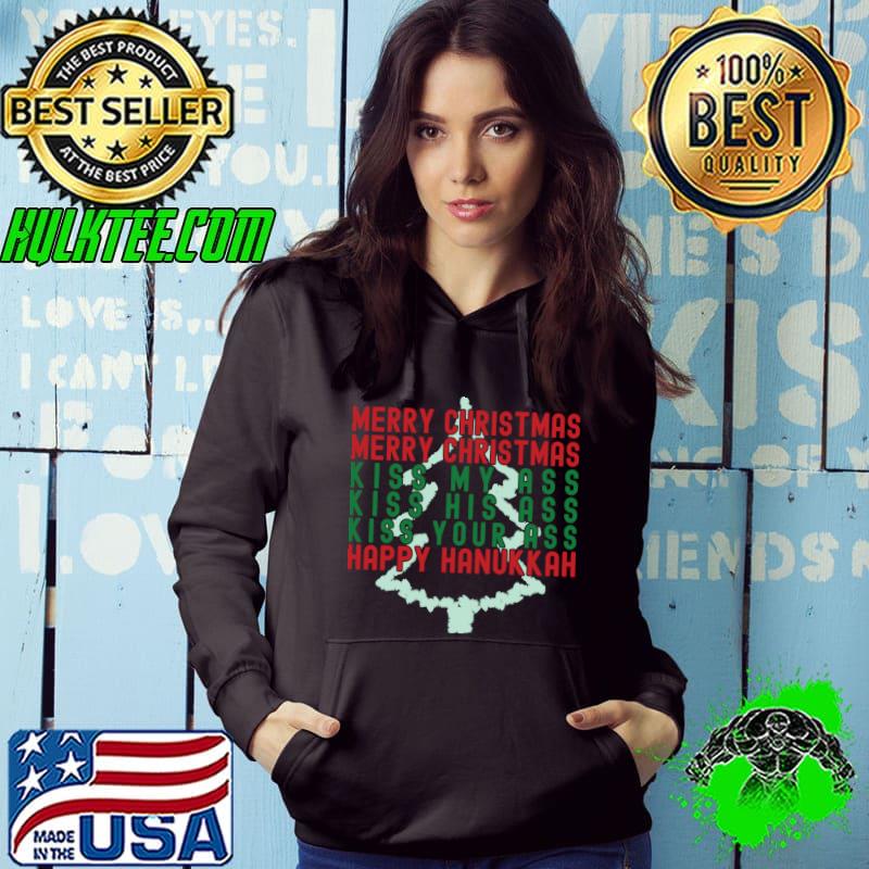 Top merry Christmas Kiss My Ass Funny Hanukkah T-shirt