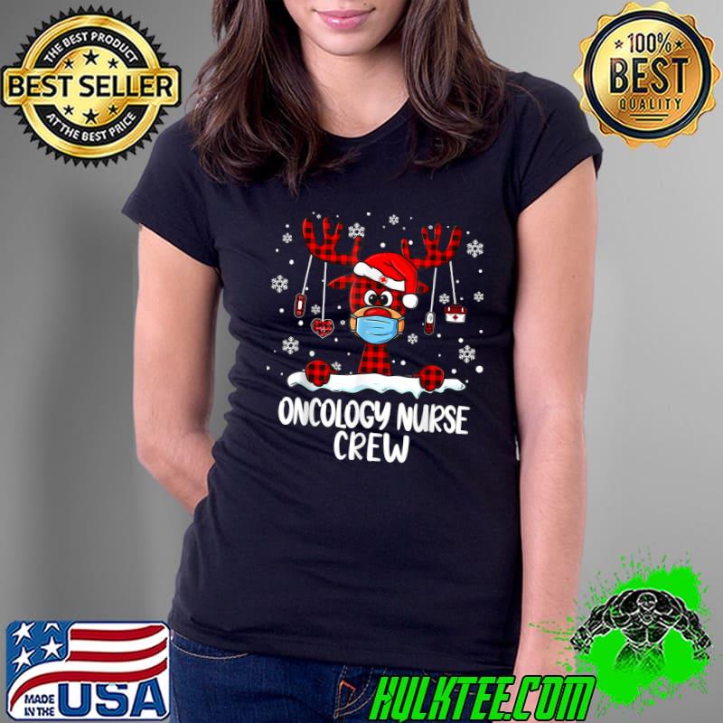 Top Oncology Nurse Crew Plaid Reindeer Santa Hat Nursing Xmas T-Shirt Ladies Tee Top Oncology Nurse Crew Plaid Reindeer Santa Hat Nursing Xmas T-Shirt Ladies Tee