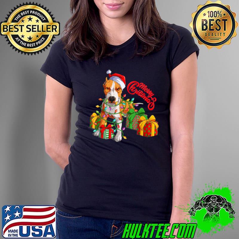 Top Pitbull Christmas Lights Merry Christmas Dog Mom Gift T Shirt Ladies Tee Top Pitbull Christmas Lights Merry Christmas Dog Mom Gift T Shirt Ladies Tee