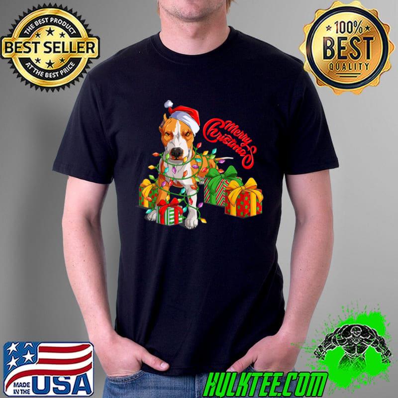 Top Pitbull Christmas Lights Merry Christmas Dog Mom Gift T Shirt Unisex Top Pitbull Christmas Lights Merry Christmas Dog Mom Gift T Shirt Unisex