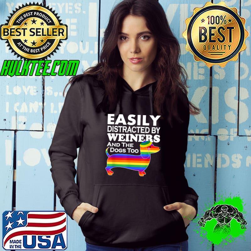 Top rainbow LGBT Love Weiners Dogs Love Funny Gay Man Pride Fun T-Shirt