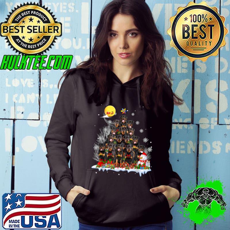Top rottweiler Dog Reindeer Pine Christmas 2021 T-Shirt