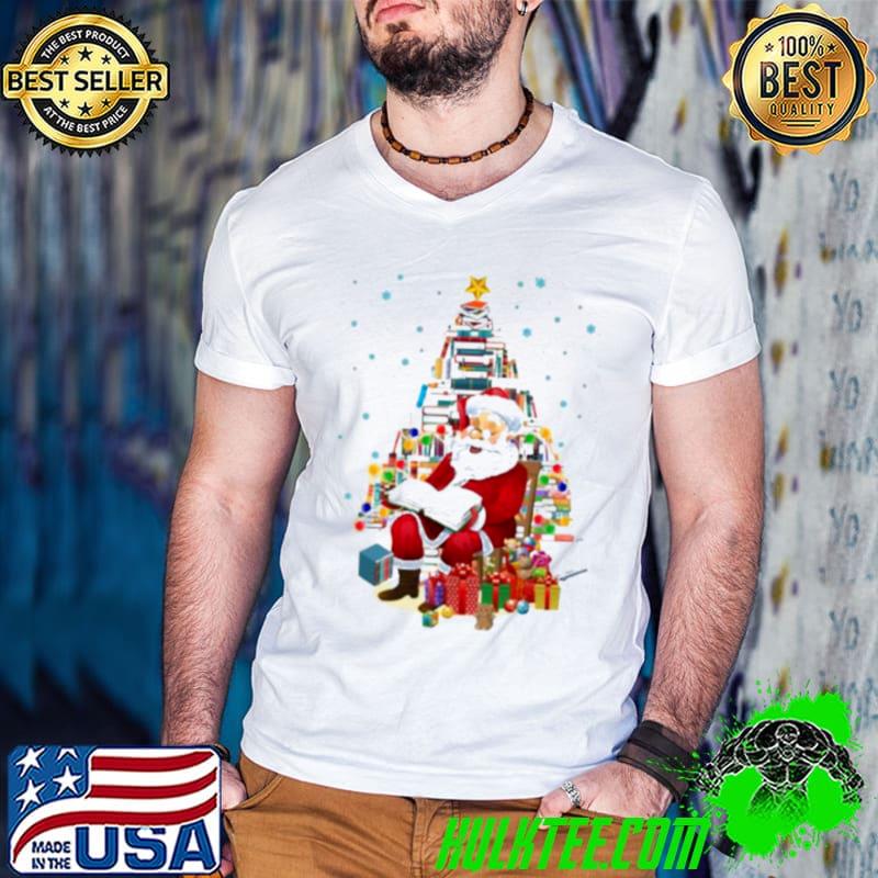 Top Santa Claus Reading Books Christmas shirt