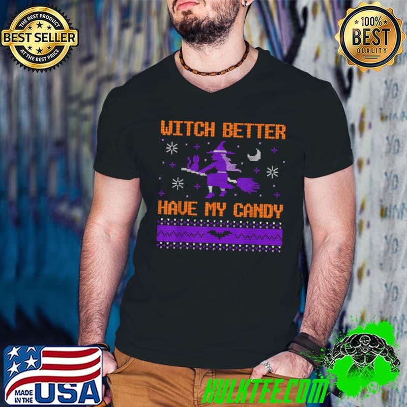 Top scary Halloween Witch Graphic Design T-Shirt Guys V Neck Top scary Halloween Witch Graphic Design T-Shirt Guys V Neck