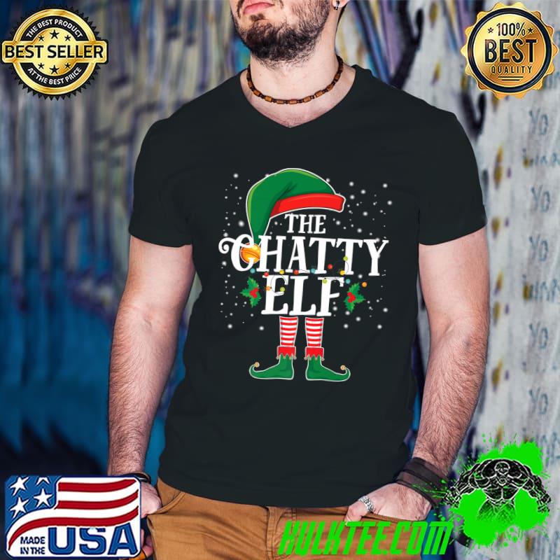 Top The Chatty Elf Family Group Matching Christmas Pajama Premium T-Shirt