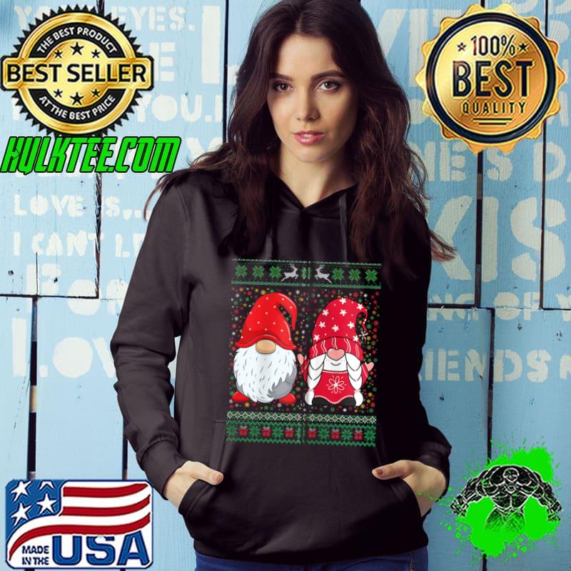 Top ugly Sweater Santa Hat Christmas Gnomes Lover Animal T-Shirt