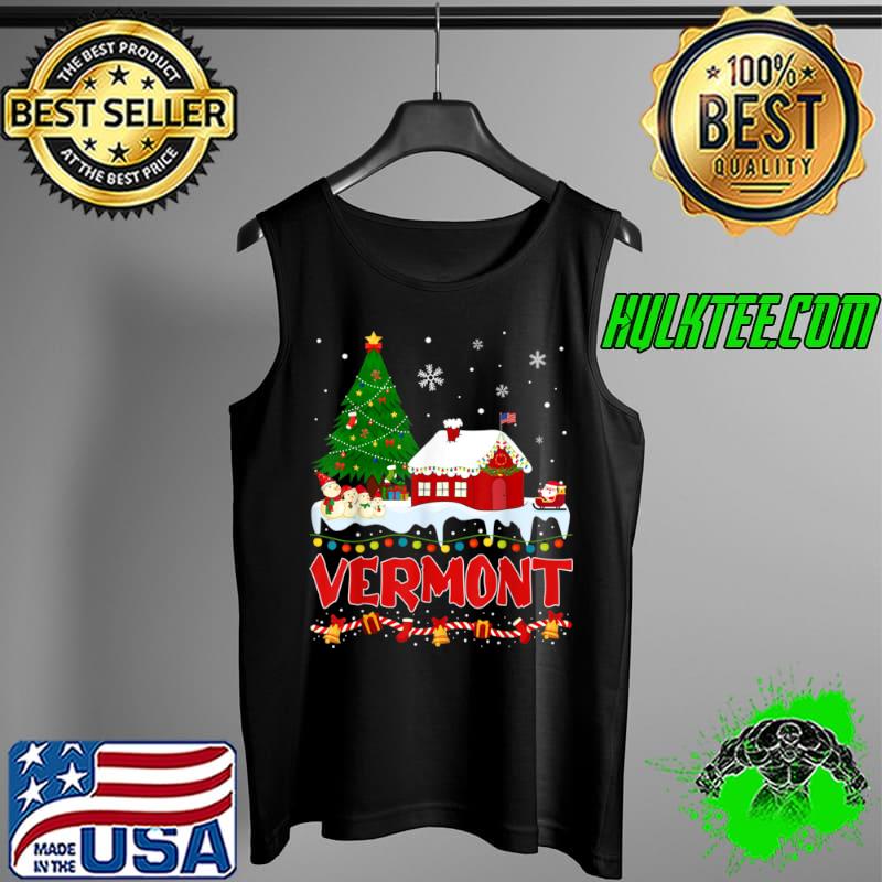 Top Vermont Christmas Tree Light Pyjama State of Vermont Santa T Shirt Tank Top Top Vermont Christmas Tree Light Pyjama State of Vermont Santa T Shirt Tank Top