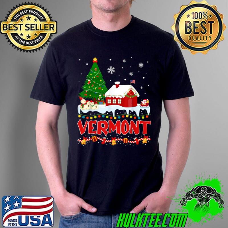 Top Vermont Christmas Tree Light Pyjama State of Vermont Santa T Shirt Unisex Top Vermont Christmas Tree Light Pyjama State of Vermont Santa T Shirt Unisex