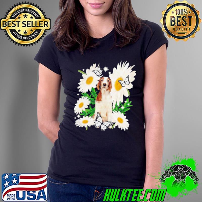 Top Welsh Springer Spaniel Daisy Flower Classic Shirt Ladies Tee Top Welsh Springer Spaniel Daisy Flower Classic Shirt Ladies Tee