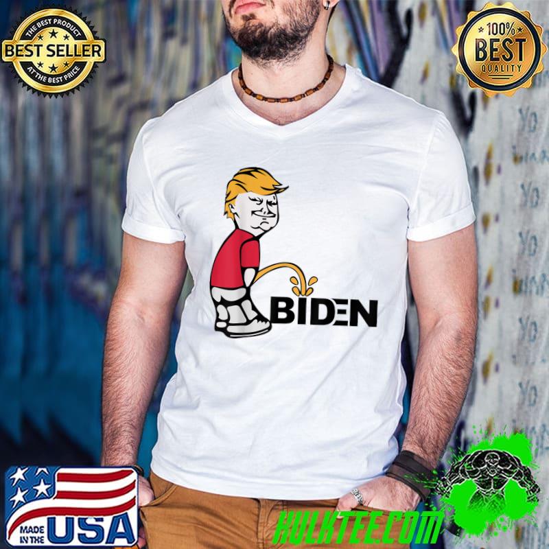 Trump Peeing on Biden Pissing Anti Biden Pro Trump T-Shirt