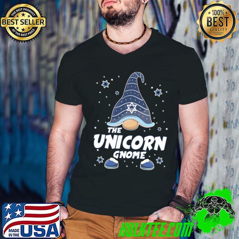 Unicorn Gnome Funny Hanukkah Family Matching T-Shirt Guys V Neck Unicorn Gnome Funny Hanukkah Family Matching T-Shirt Guys V Neck
