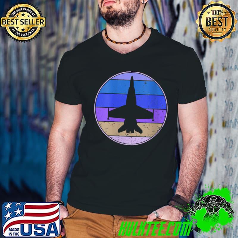 Vintage Airplane Retro Airplane Silhouette 70s 80s Style T-Shirt Guys V Neck Vintage Airplane Retro Airplane Silhouette 70s 80s Style T-Shirt Guys V Neck