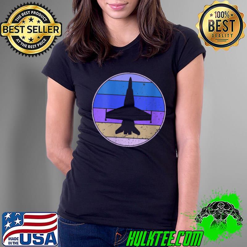 Vintage Airplane Retro Airplane Silhouette 70s 80s Style T-Shirt Ladies Tee Vintage Airplane Retro Airplane Silhouette 70s 80s Style T-Shirt Ladies Tee