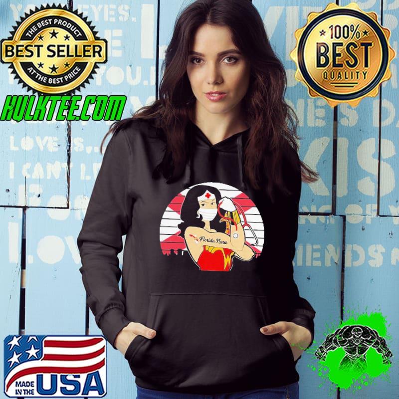 Vintage Wonder Woman Tattoos Florida Nurse COVID-19 Shirt
