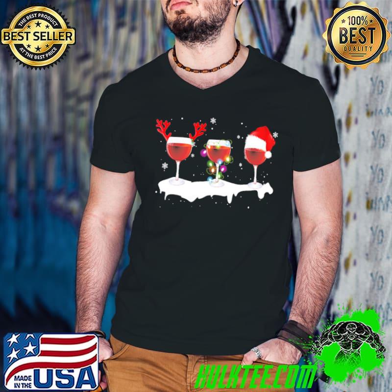 Wine Snow Cap Christmas Shirt