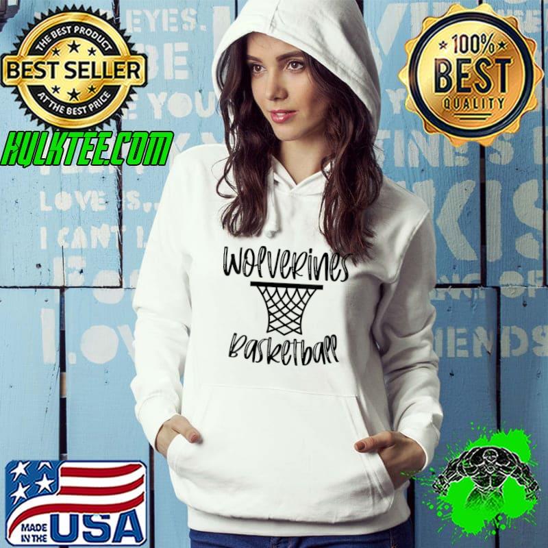 Wolverines Basketball Team Mascot School Spirit Game Night T-Shirt