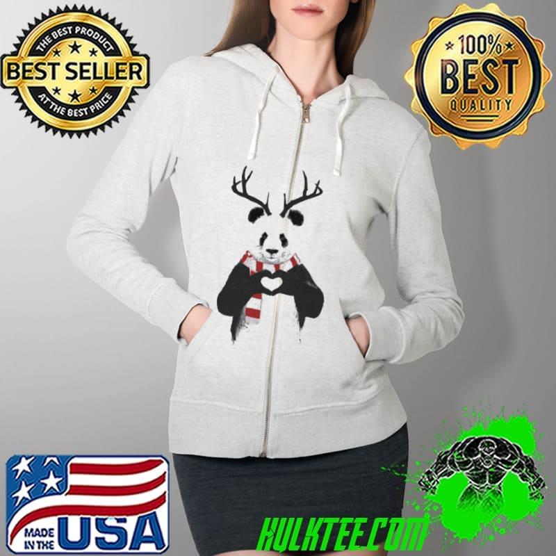 Xmas Panda Reindeer Christmas Shirt Full Zip Hooded Xmas Panda Reindeer Christmas Shirt Full Zip Hooded