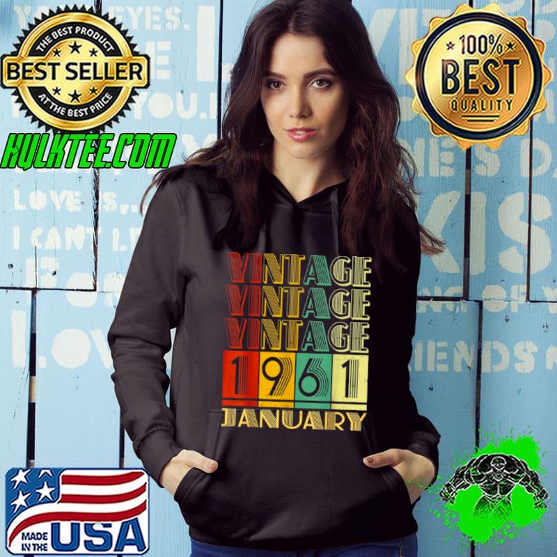 61st birthday 61 years old decoration vintage january 1961 shirt