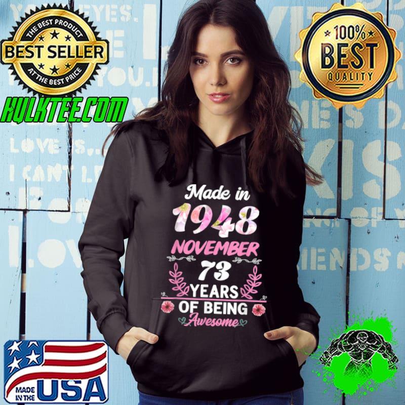 73 Years Old 73Th Birthday Born In November 1948 Women T Shirt