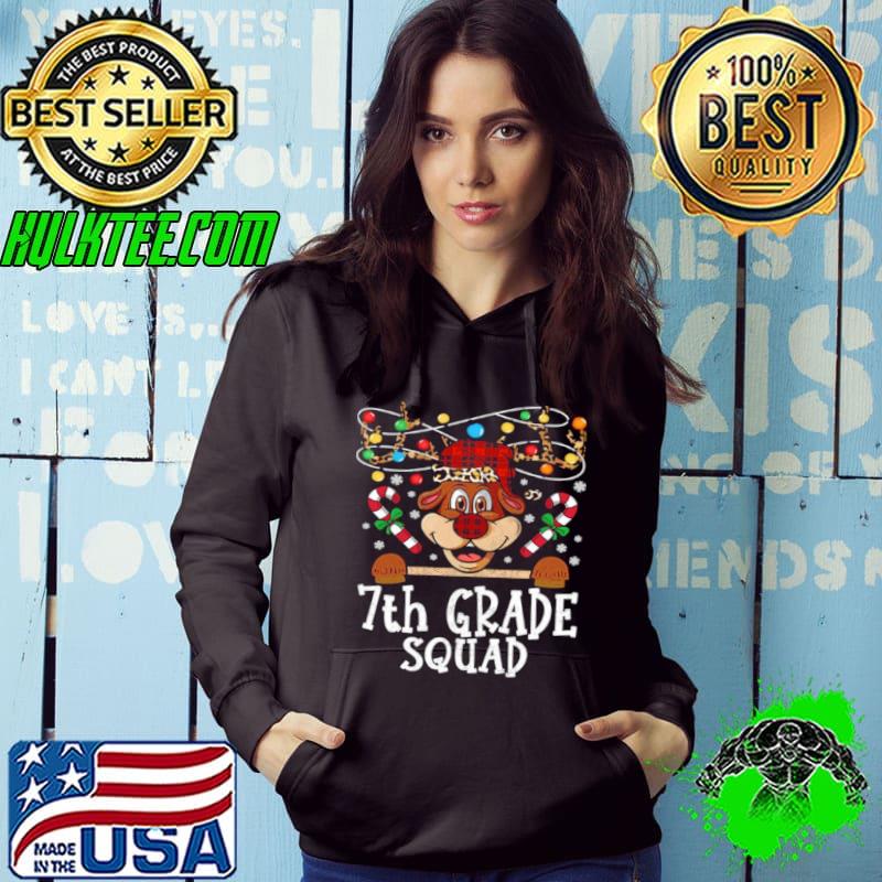 7th grade Squad Reindeer Christmas Teacher squad Xmas Lights Shirt