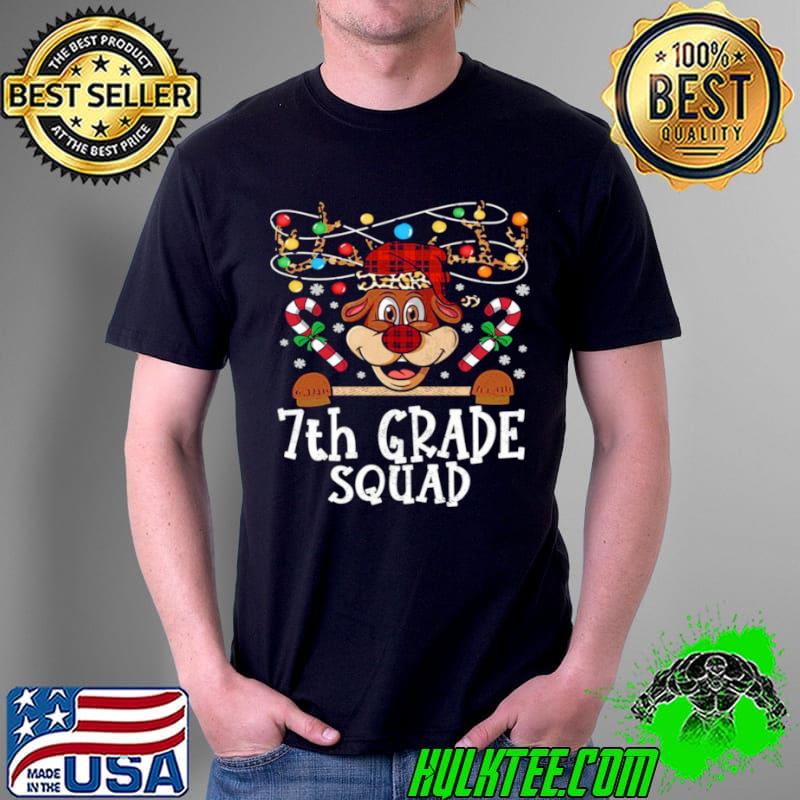 7th grade Squad Reindeer Christmas Teacher squad Xmas Lights Shirt Unisex 7th grade Squad Reindeer Christmas Teacher squad Xmas Lights Shirt Unisex