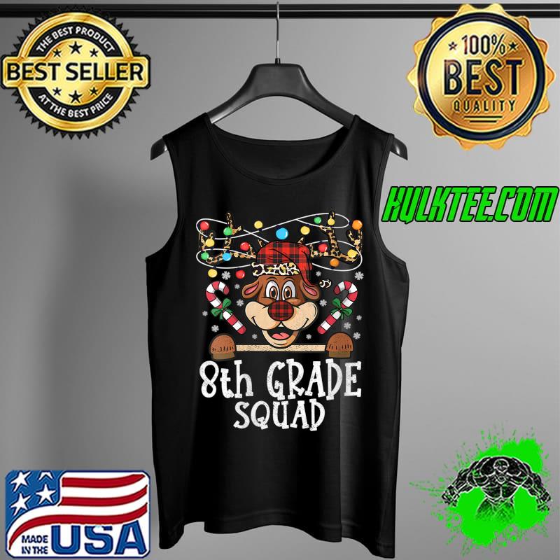 8th grade Squad Reindeer Christmas Lights T- Tank Top 8th grade Squad Reindeer Christmas Lights T- Tank Top