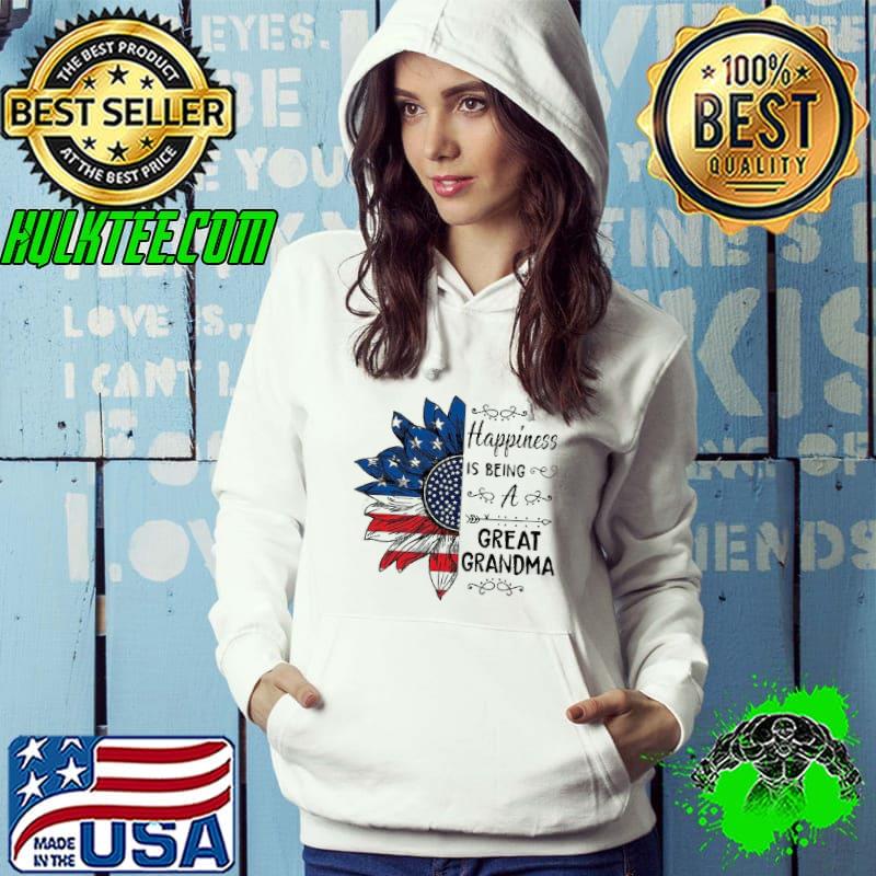 American Flag Sunflower Happiness Is Being A Great Grandma T-shirt