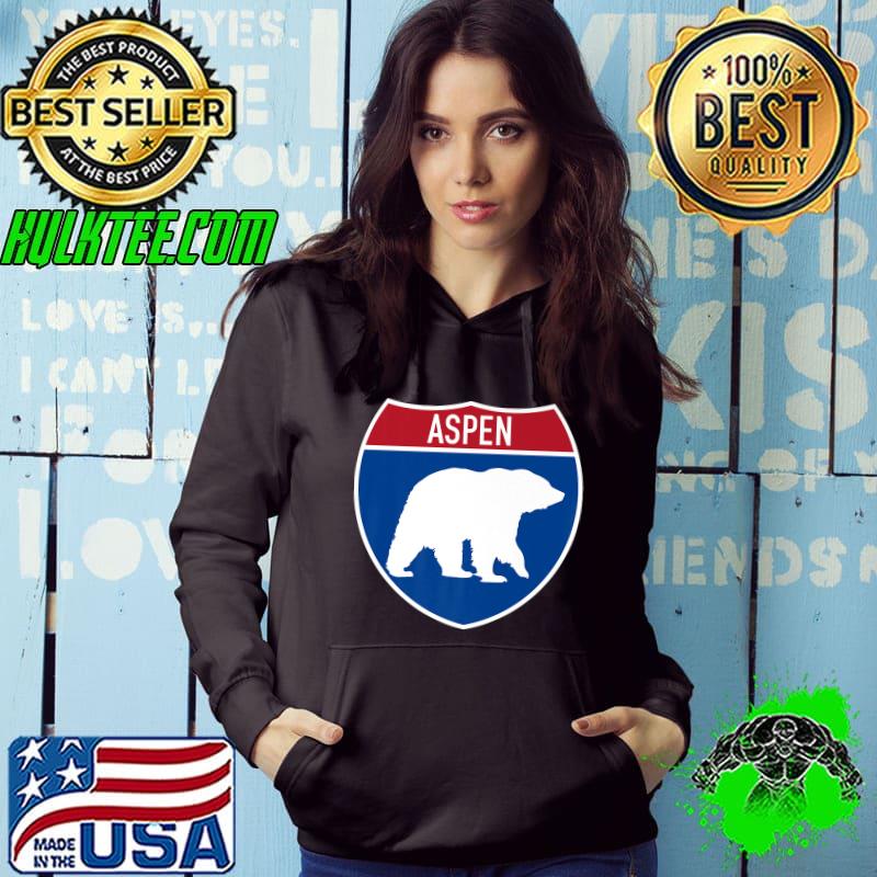 Aspen Colorado Bear CO Highway Interstate Sign Souvenir Premium T-Shirt