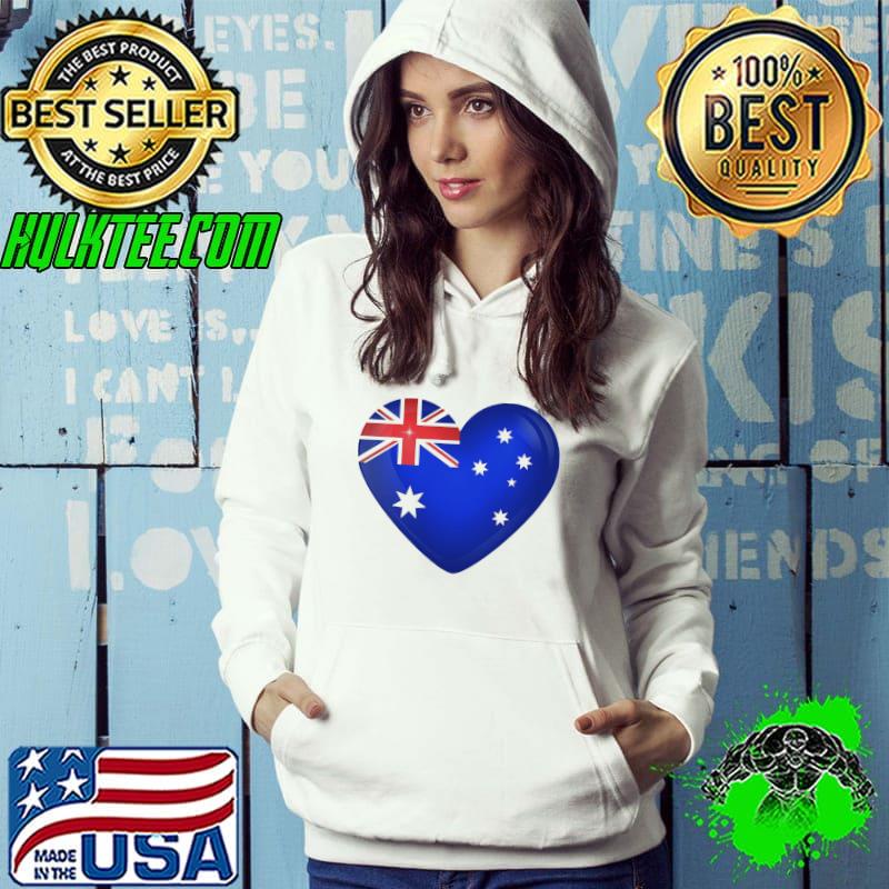 Australian Flag Heart I Love Australia Unisex T-Shirt Hoodie Australian Flag Heart I Love Australia Unisex T-Shirt Hoodie
