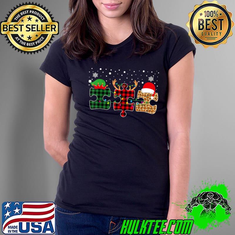 Awesome Autism Awareness Puzzle Christmas Autistic Xmas Pajama T-Shirt Ladies Tee Awesome Autism Awareness Puzzle Christmas Autistic Xmas Pajama T-Shirt Ladies Tee