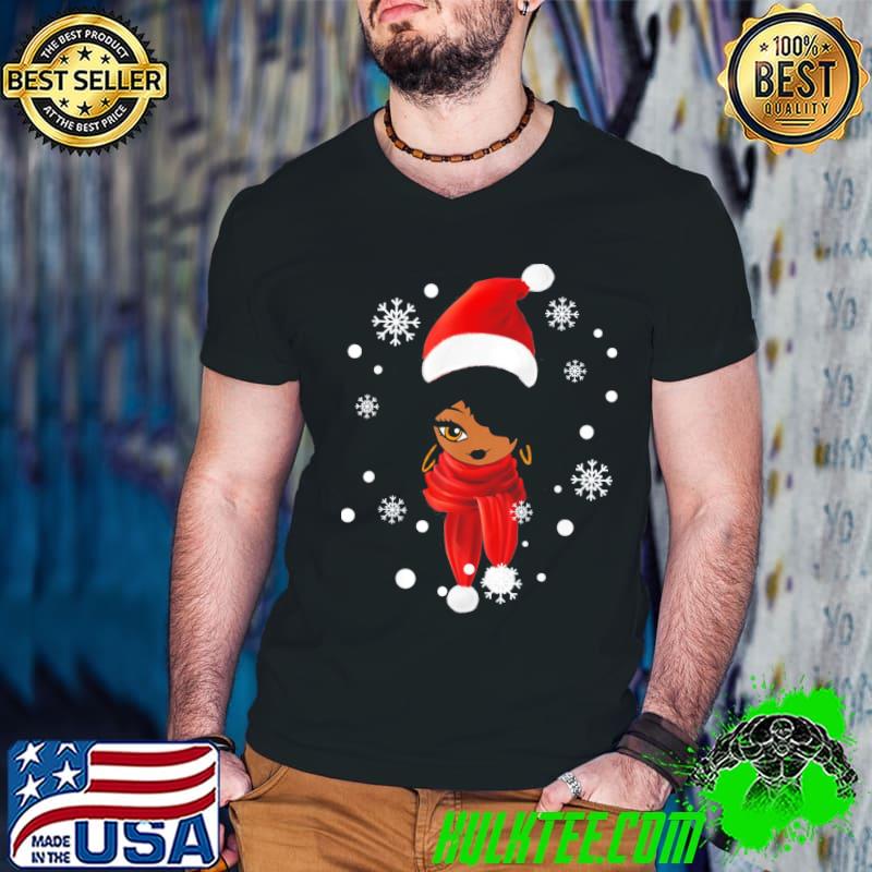 Awesome Black African American Santa Apparel Christmas Melanin Women T-Shirt