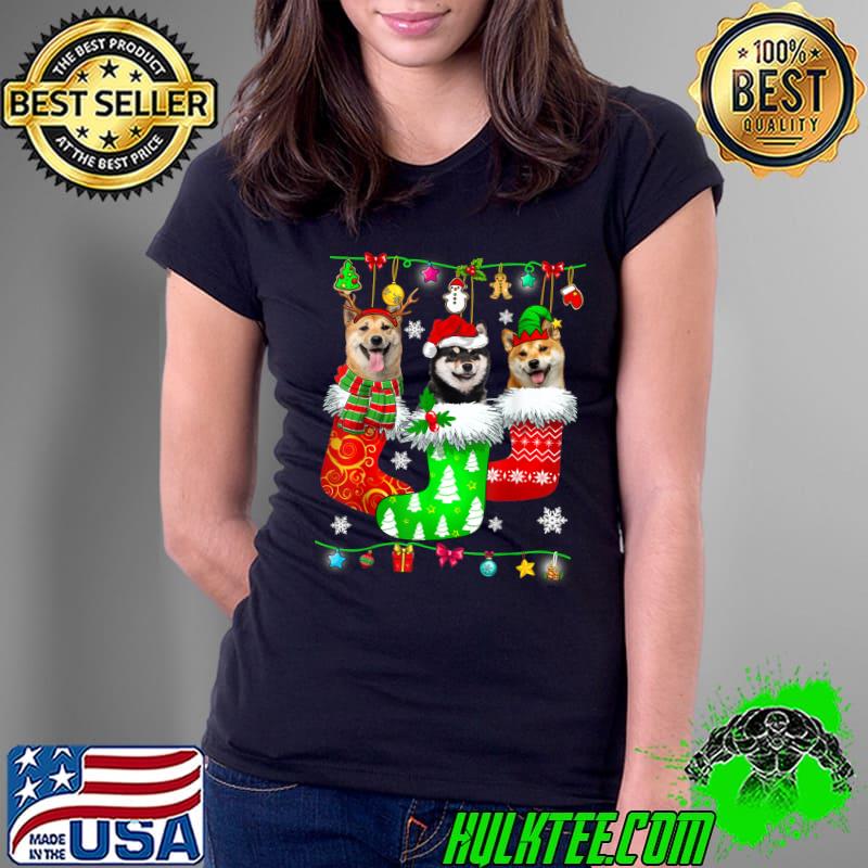 Awesome Christmas Socks Pajama Shiba Inu Dog Puppy Lover T- Ladies Tee Awesome Christmas Socks Pajama Shiba Inu Dog Puppy Lover T- Ladies Tee