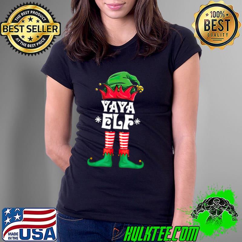 Awesome Christmas YAYA ELF Fun Elf Matching Family Group grandma T Shirt Ladies Tee Awesome Christmas YAYA ELF Fun Elf Matching Family Group grandma T Shirt Ladies Tee