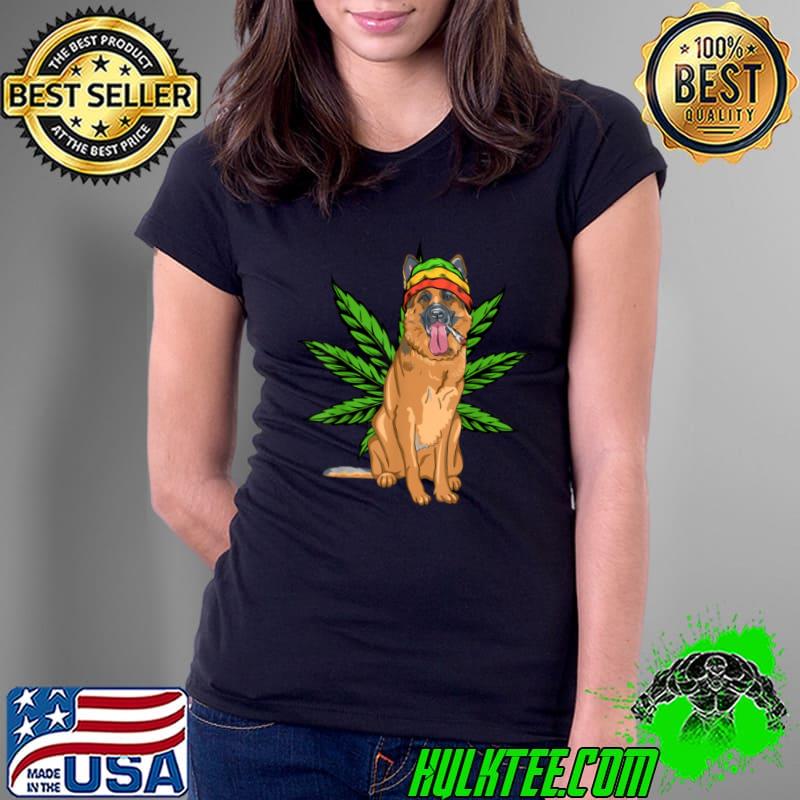 Awesome German Shepherd Marijuana Cannabis THC Stoner T Shirt Ladies Tee Awesome German Shepherd Marijuana Cannabis THC Stoner T Shirt Ladies Tee