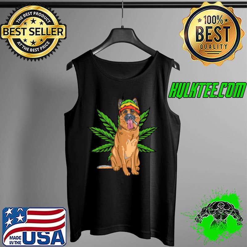Awesome German Shepherd Marijuana Cannabis THC Stoner T Shirt Tank Top Awesome German Shepherd Marijuana Cannabis THC Stoner T Shirt Tank Top