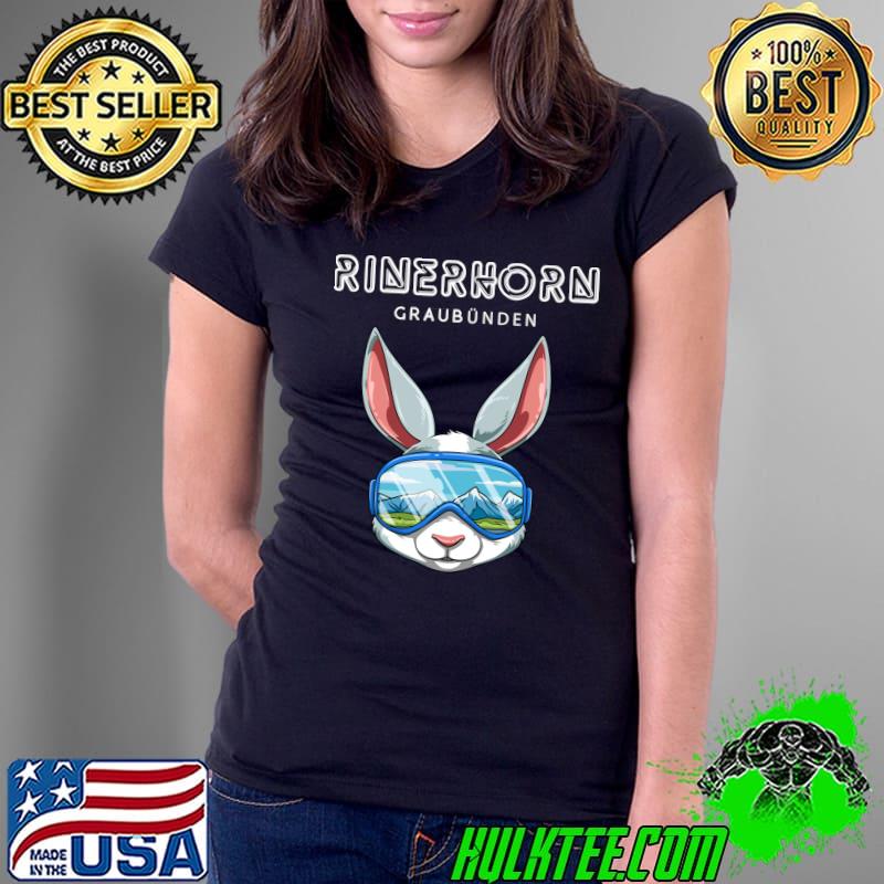 Awesome Rinerhorn Grisons Switzerland Retro Ski Bunny T-Shirt Ladies Tee Awesome Rinerhorn Grisons Switzerland Retro Ski Bunny T-Shirt Ladies Tee